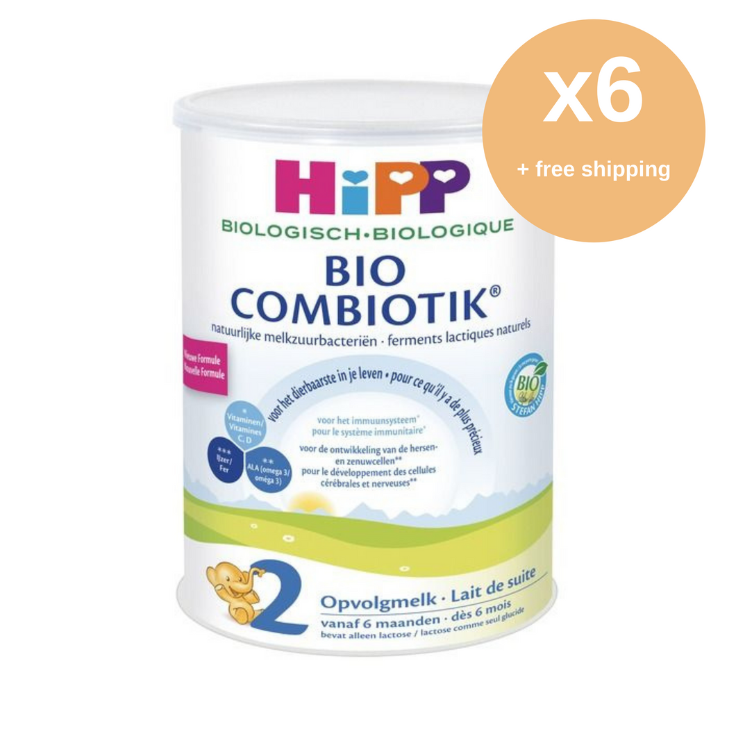 HiPP Dutch Stage 2 (6-12 Months) Organic Combiotic Follow On Infant Milk Formula (800g/32oz) - Bulk Buy x 6 tins