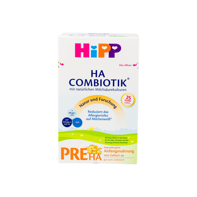 HiPP Hypoallergenic (HA) Stage PRE (0-6 Months) Combiotic Infant Milk Formula (600g/21 Oz) - Bulk Buy 6 Pack